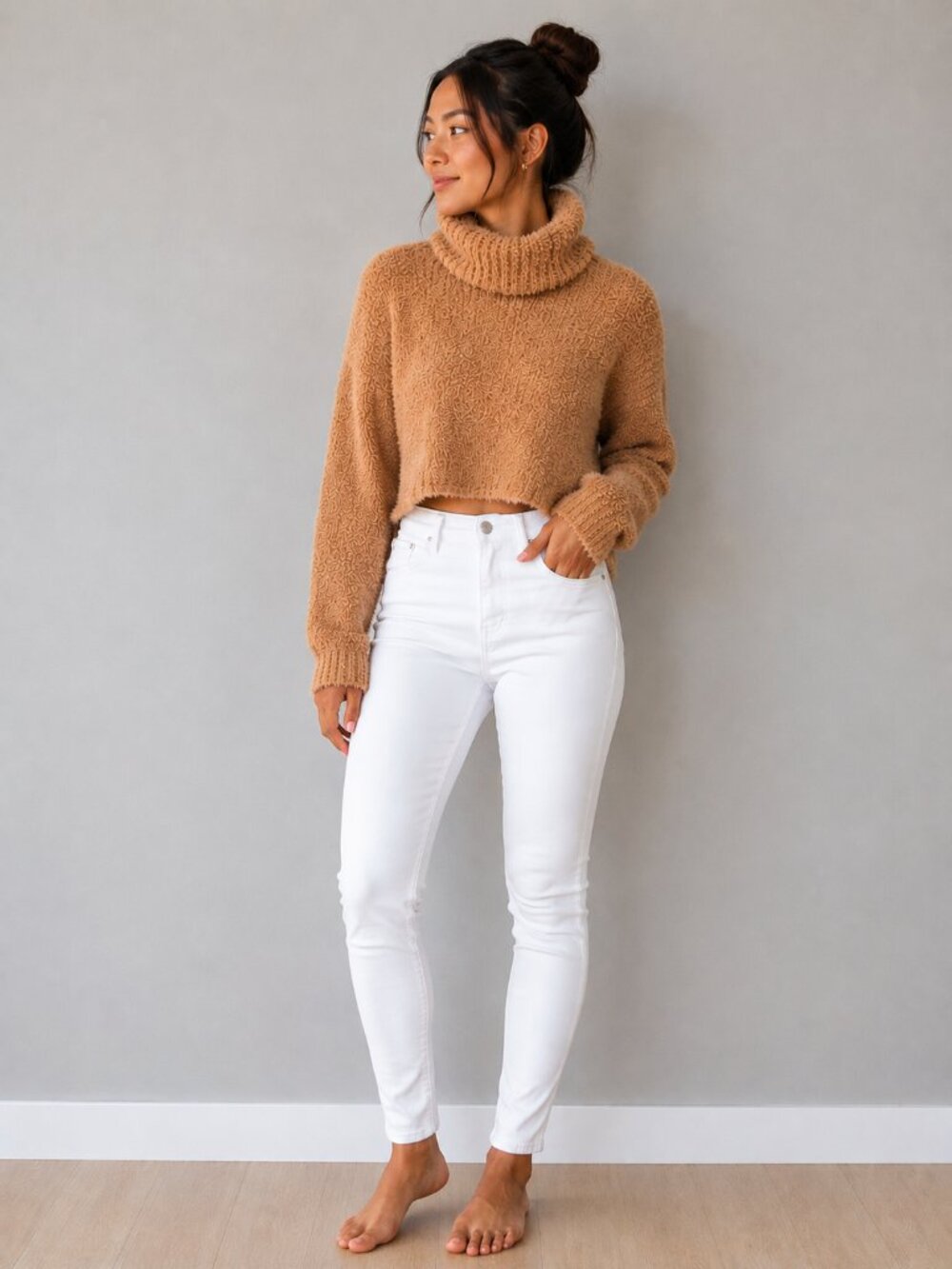aerie Plush Cropped Sweater - Blush